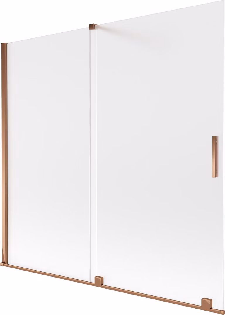 Mexen Velar paratia per vasca da bagno a 2 pannelli scorrevoli 170 x 150 cm, smerigliato, oro rosa - 896-170-000-31-60