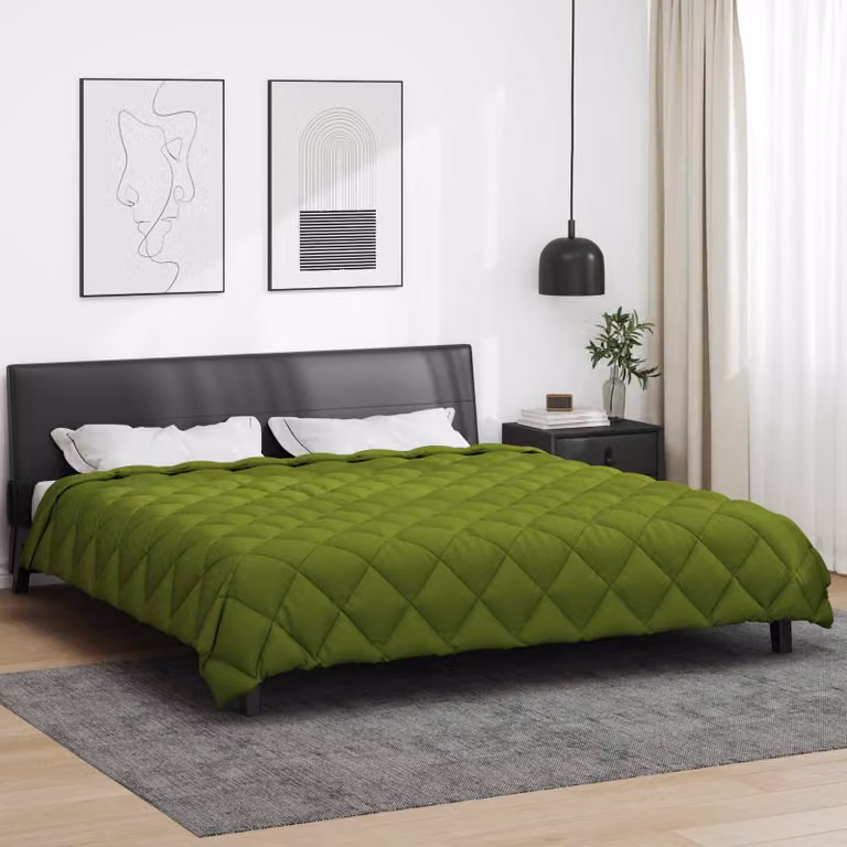 vidaXL Piumone Invernale in Microfibra Verde L 240 x L 220 cm, 450 gsm