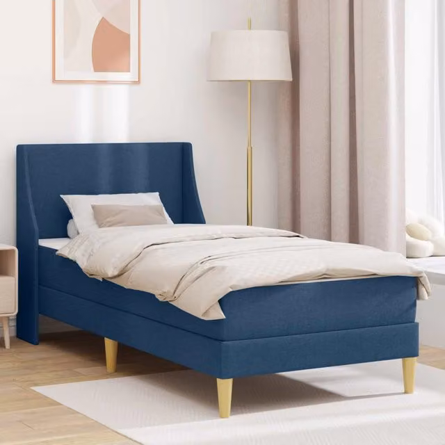 Struttura letto con materasso Blu 90 x 190 cm Poliestere 3414713