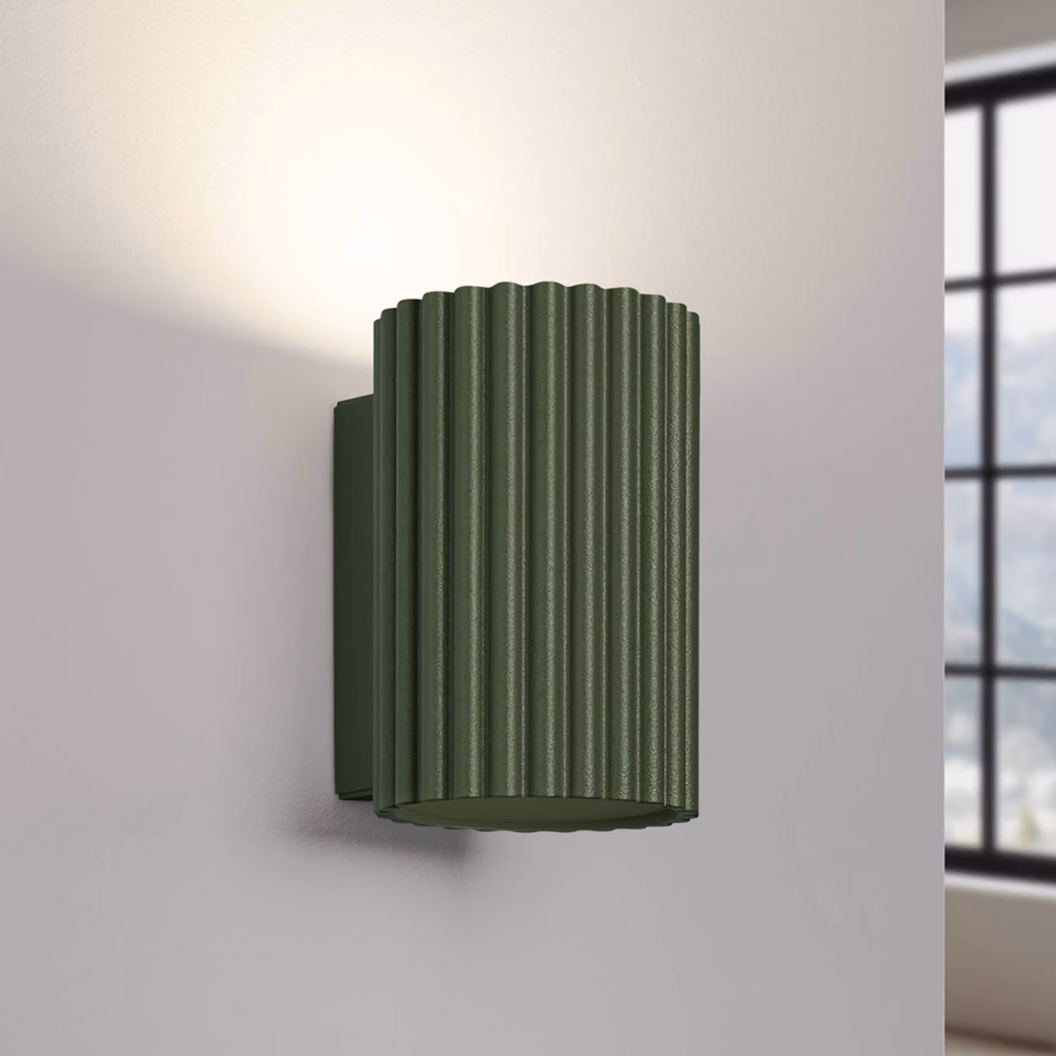 Applique da parete ALORA SOLLUX LIGHTING, dimmerabile, Verde, Soggiorno / Sala da pranzo, Alluminio, Applique