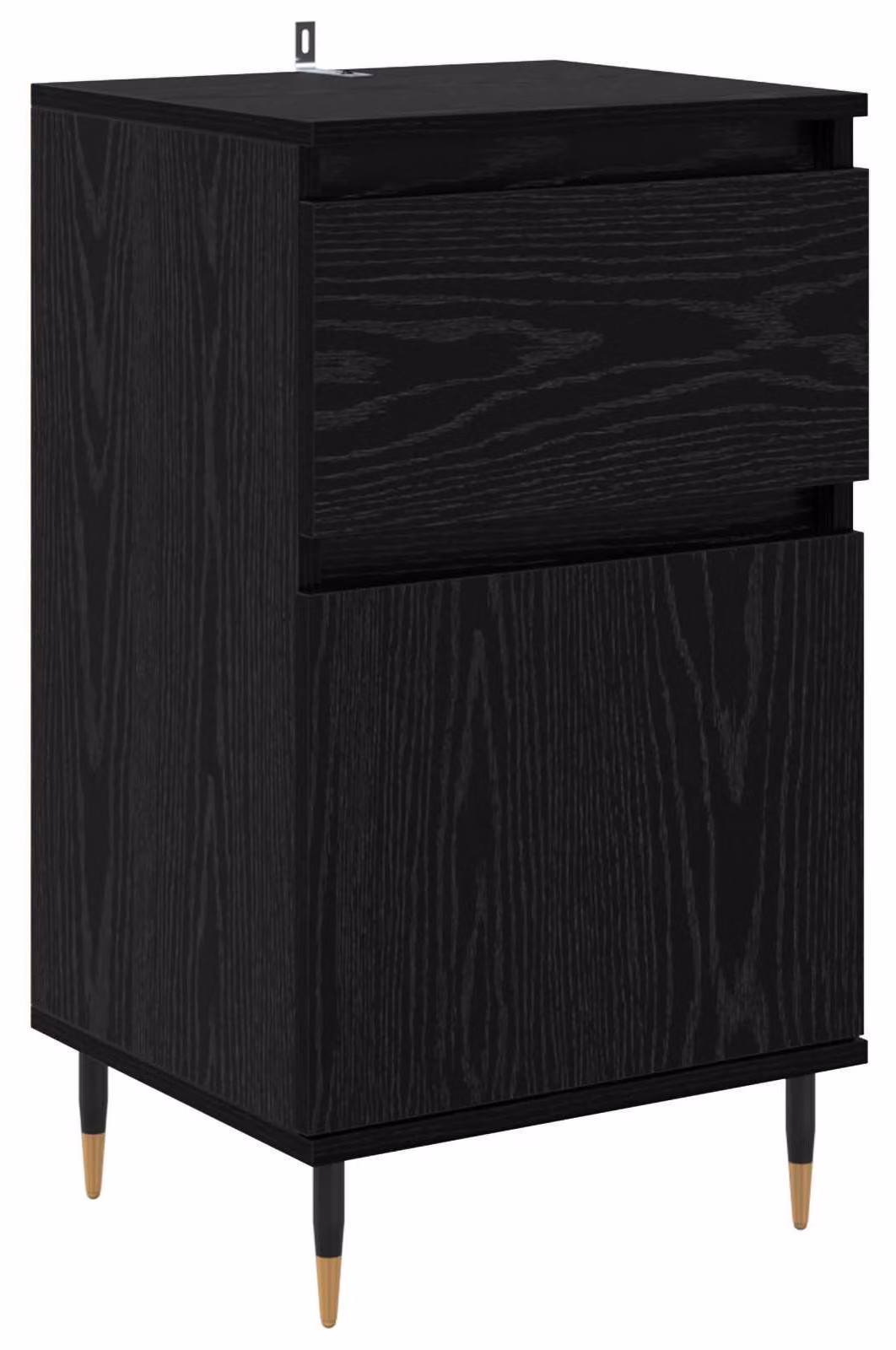 Credenza con cassetto Rovere Nero 40 x 35 x 70 cm