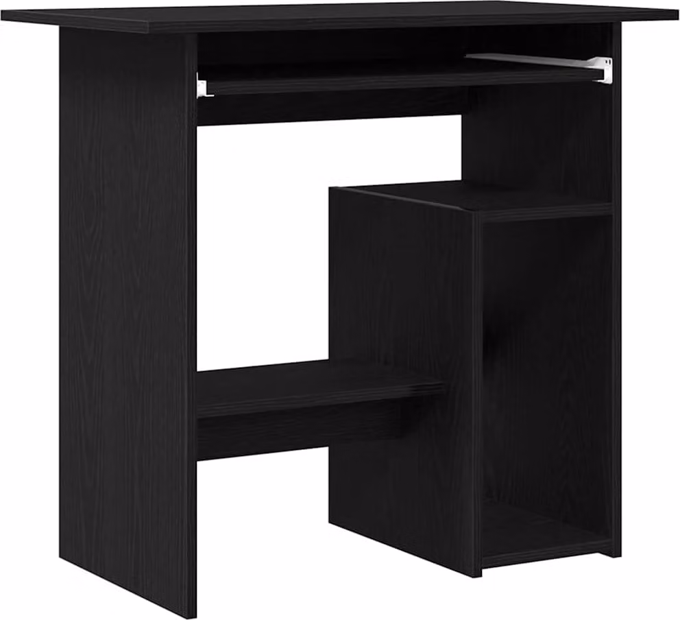 Scrivania Rovere Nero 80x45x74 cm in Legno Multistrato
