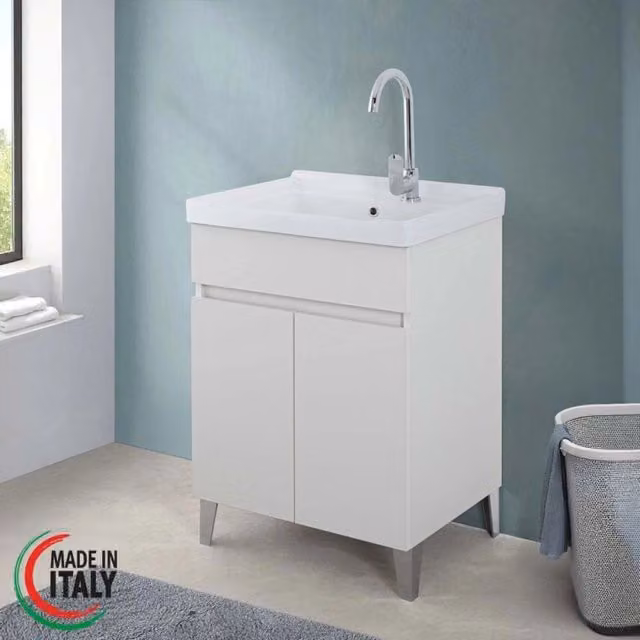 LAVATOIO 60X46,8XH81CM BIANCO FRASSINATO