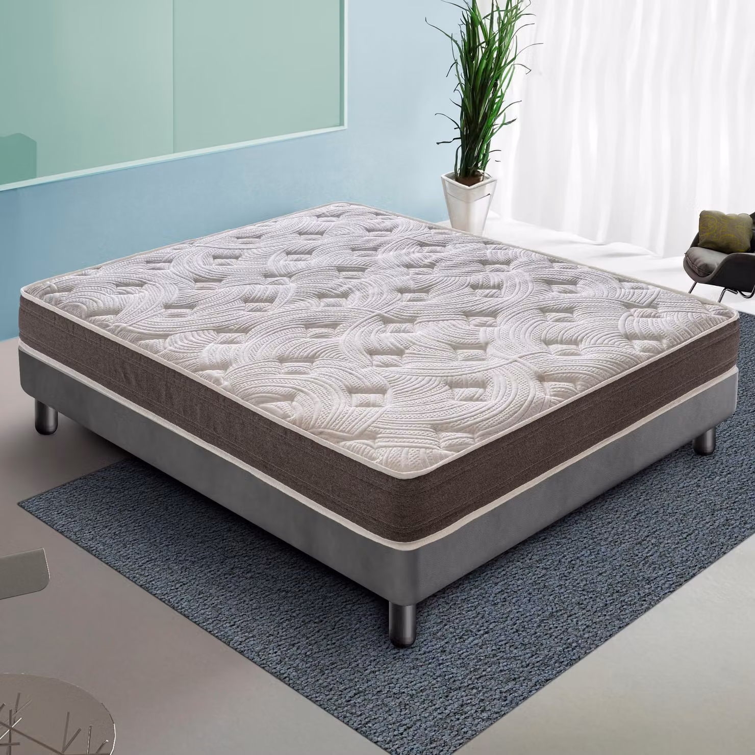 Materasso 160x200 cm, Alto 15 cm, in Schiuma HR, Ortopedico e Indeformabile Rigidità H3, Reversibile Lato Estate/Inverno, 100% Italy