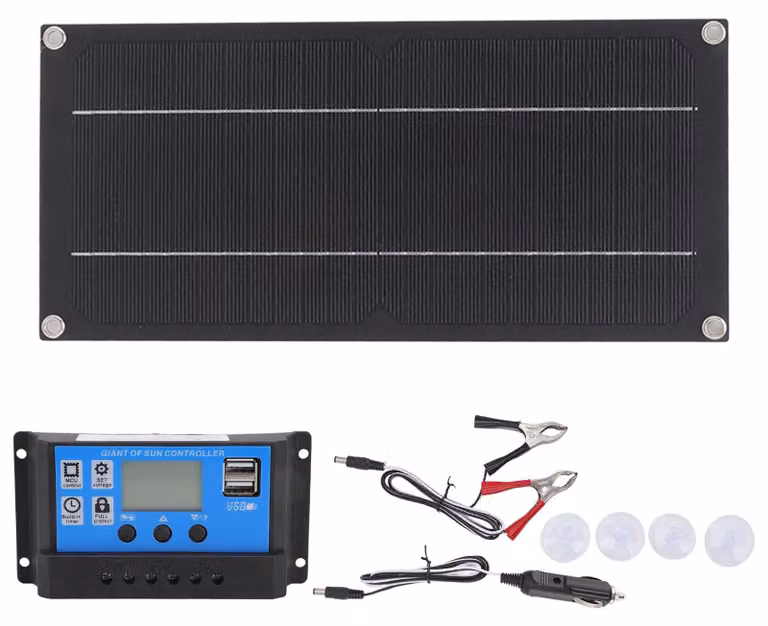 Kit pannelli solari da 600W, 18V, monocristallini, con regolatore di carica da 100A