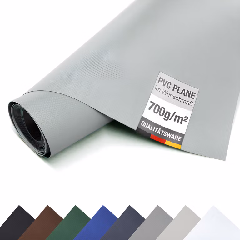 Telone PVC per camion 700 g/m² al metro Telone Premium Bache opaco (grigio, 3m x 3m)