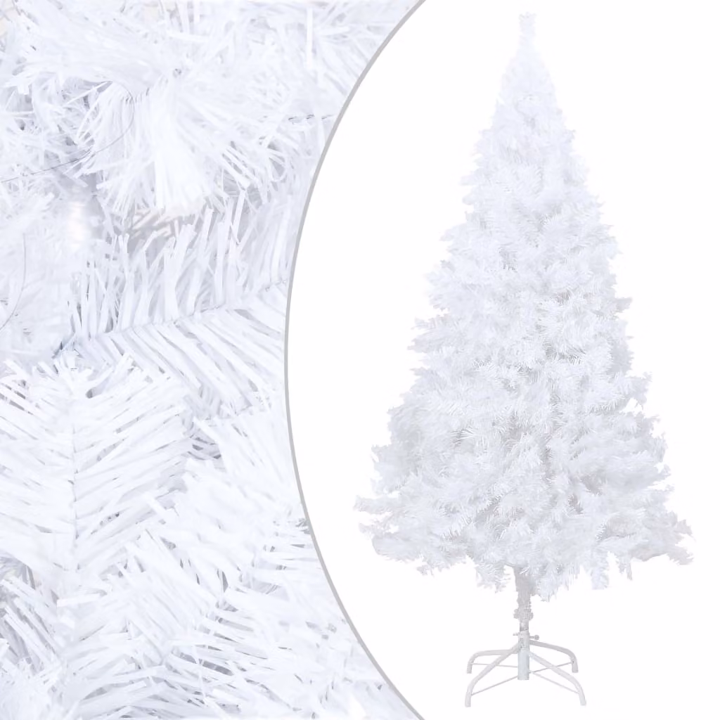 The Living Store Albero di Natale artificiale con rami spessi Bianco 210 cm PVC