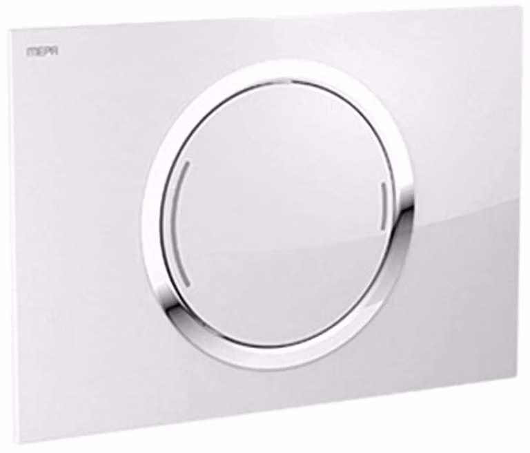 Pannello di controllo per scarico a due quantità, vetro/bianco, modello 421854