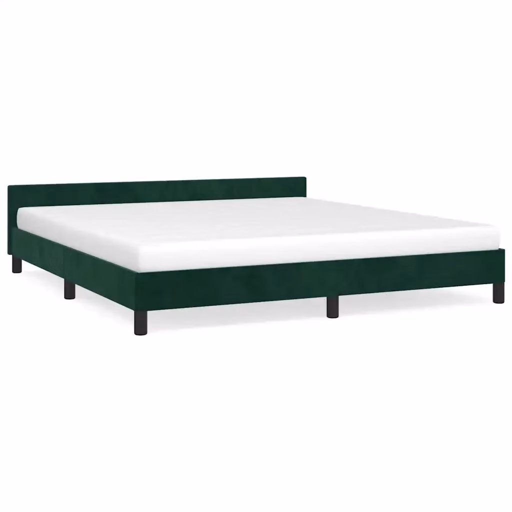 Struttura Letto Design Mania in Velluto Verde Scuro con Doghe in Legno L: 160 cm, P: 200 cm, H: 106 cm – 2