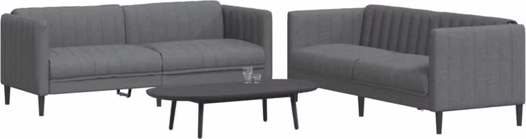 Maison Exclusive - Set divano a 2 posti in tessuto grigio scuro