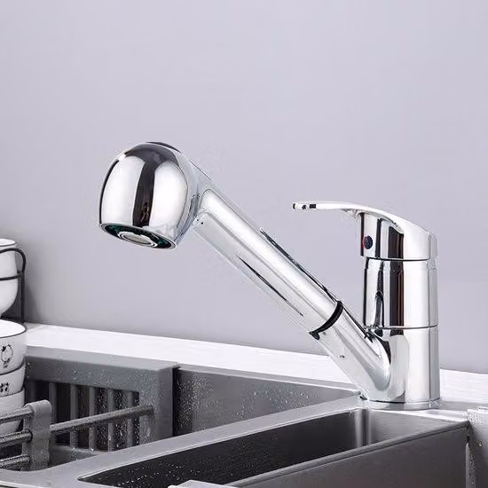 Rubinetto da cucina con 2 getti, rubinetto orientabile a 360°, rubinetto estraibile in acciaio inossidabile per lavello, miscelatore ad alta pressione da cucina, argento