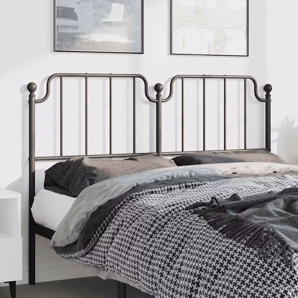 Testiera di ricambio vidaXL in metallo nero laccato per letto 150x200 cm