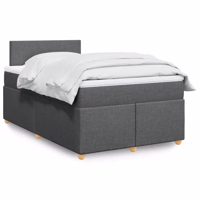 Giroletto a Molle con Materasso Grigio Scuro 120x190cm Tessuto 3288913