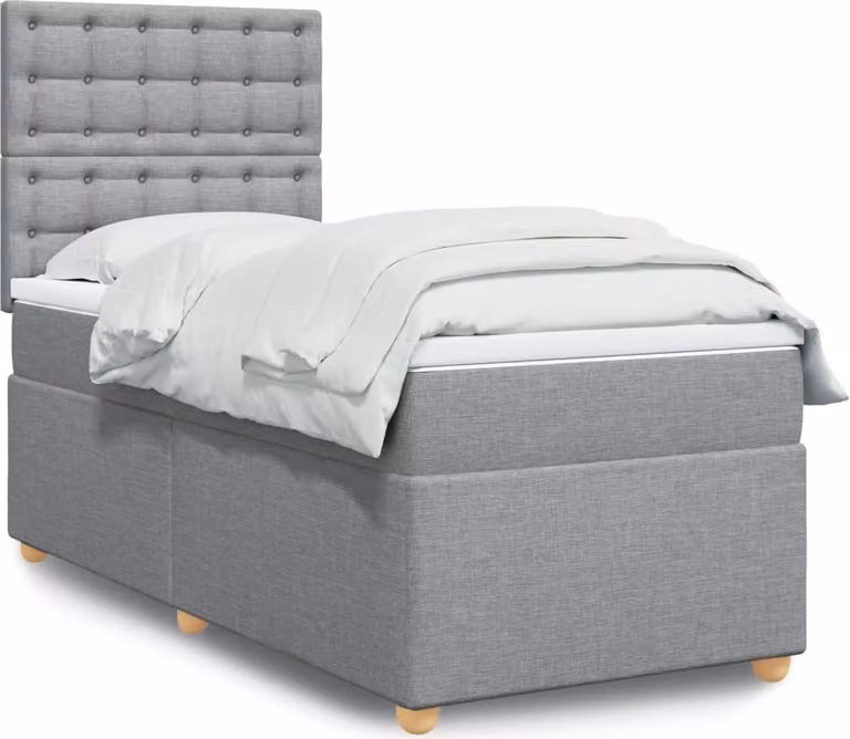 Maison Exclusive - Giroletto a Molle con Materasso Grigio Chiaro 90x190 cm Tessuto
