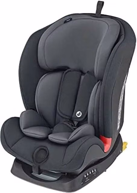 Seggiolino per Auto con Base Isofix e Schienale Regolabile per Bambini da 9 a 36 kg - Nero Grigio