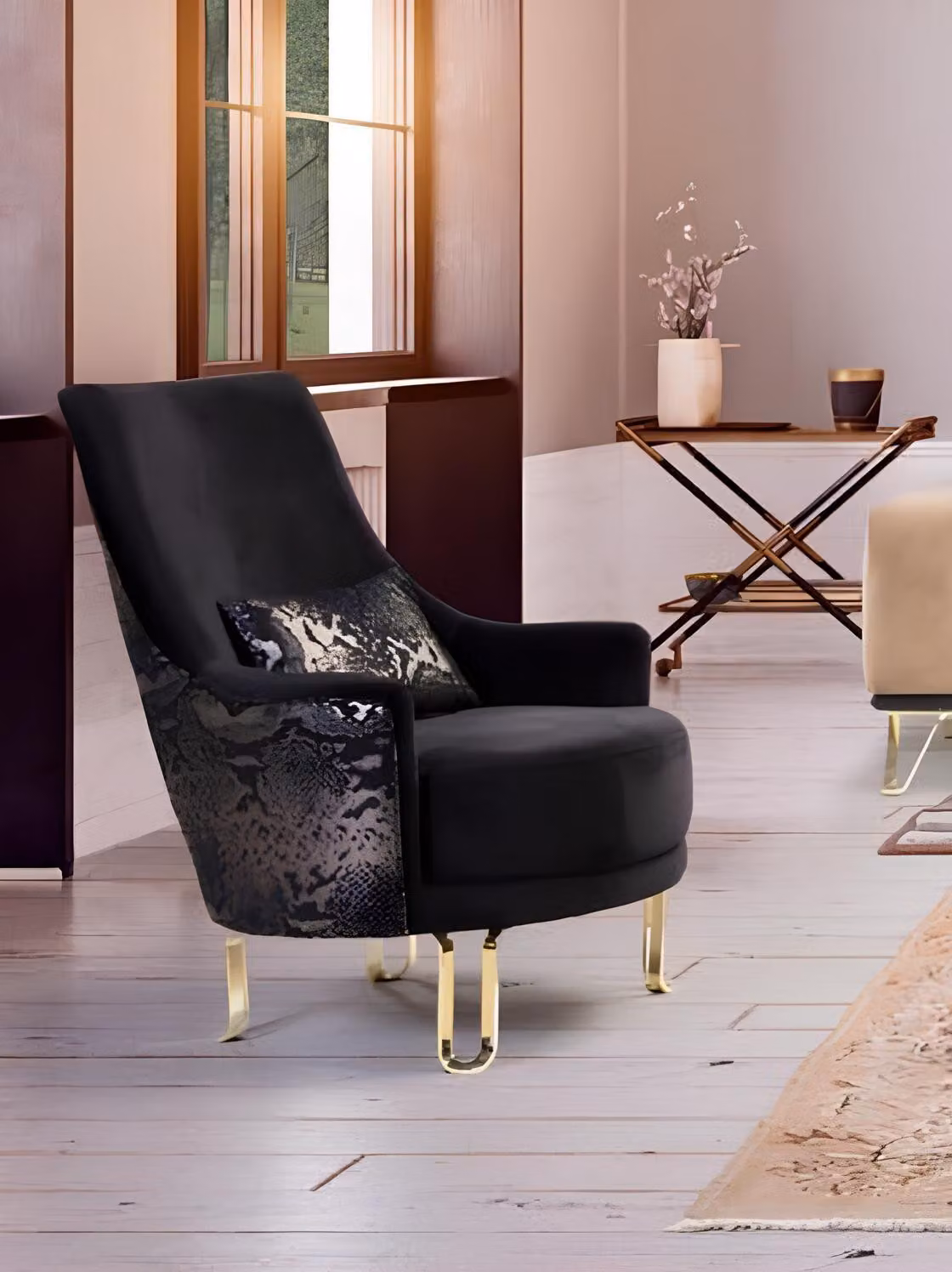 Sofa 1 Sitzer Textil Lounge Luxus Club Polster Sitzer Sessel Design