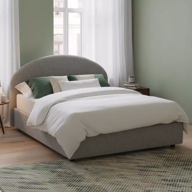 Letto Matrimoniale Fiorella Talamo Italia, Letto con Contenitore e Base Lift Up, Grigio, 160x200 cm