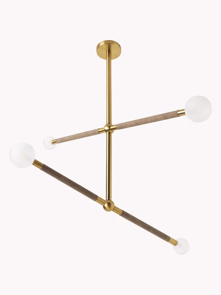 Lampada a sospensione RAILE 6xE27 dorata