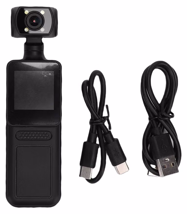 Videocamera portatile 4K HD con Wi-Fi e obiettivo ruotabile di 180°, schermo da 1,31 pollici e clip da fissare allo zaino, ideale per lo sport