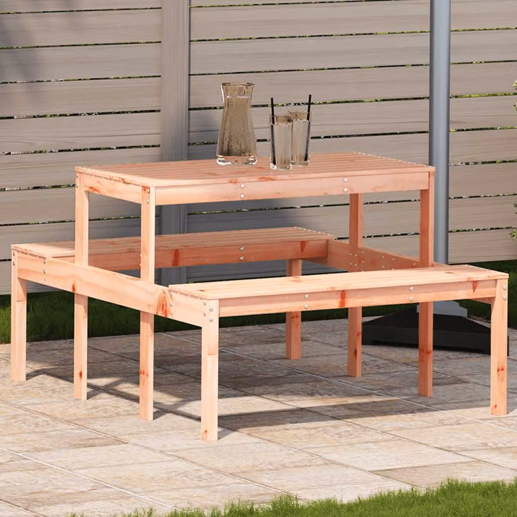 vidaXL Tavolo da picnic rettangolare in legno di Douglas marrone L: 134 cm, P: 110 cm, H: 75 cm