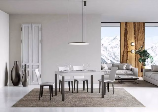 Tavolo allungabile Everyday ITAMOBY con telaio Antracite e piano Bianco Frassino, L: 120/380 cm, P: 90 cm