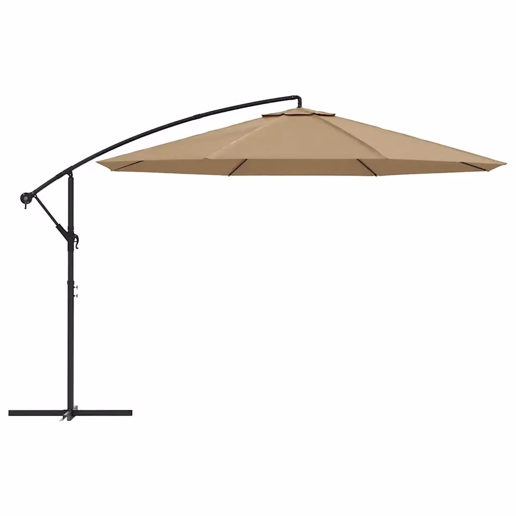 Ombrellone a sbalzo da giardino DESIGN IN con palo in alluminio e copertura in poliestere beige, diametro 350 cm – 2