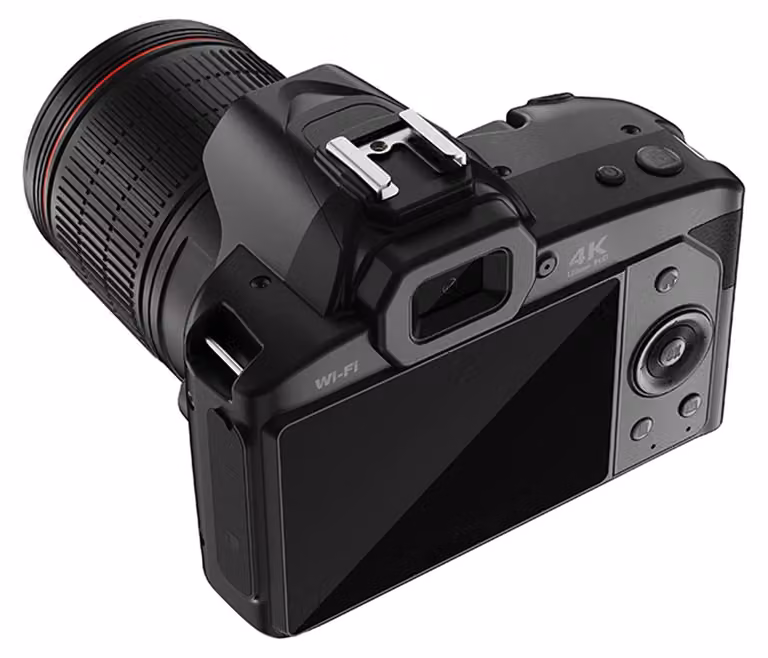 Fotocamera digitale 4K, Wi-Fi, video, 64 MP, doppio obiettivo, schermo IPS da 3 pollici, zoom ottico con stabilizzatore d'immagine, visione notturna, batteria integrata, filtri di bellezza, G