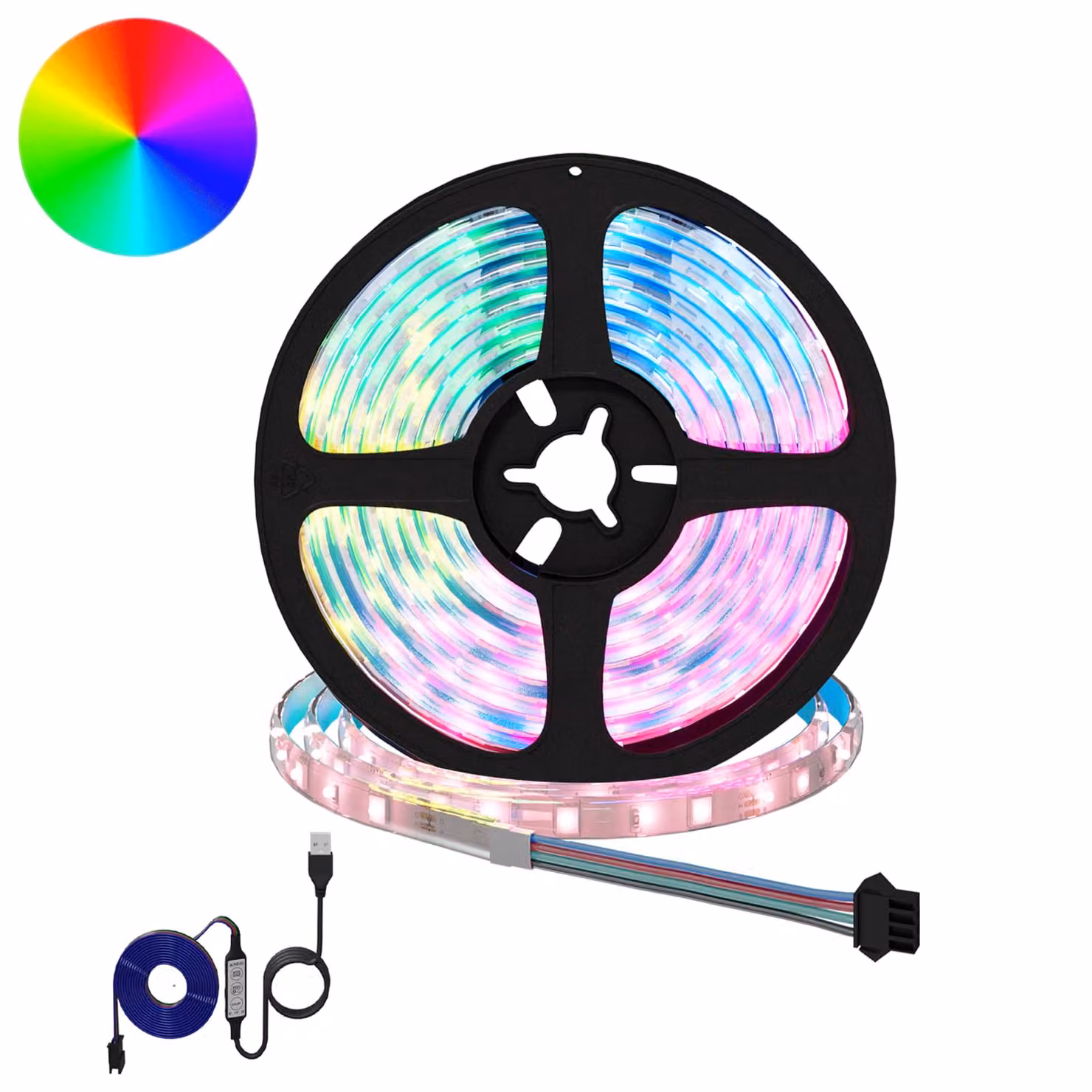 Set di 2 strisce LED RGB vidaXL multicolore con connessione USB in rame e plastica
