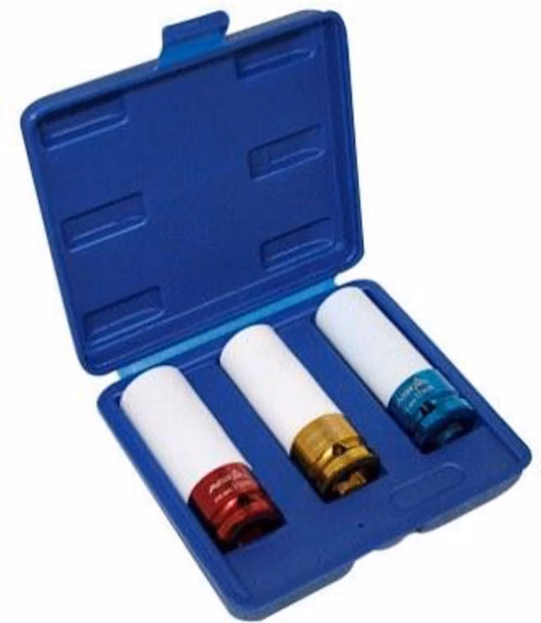 Set 3 bussole con rivestimento protettivo per cerchi auto in lega da 17 mm - 19 mm - 21 mm
