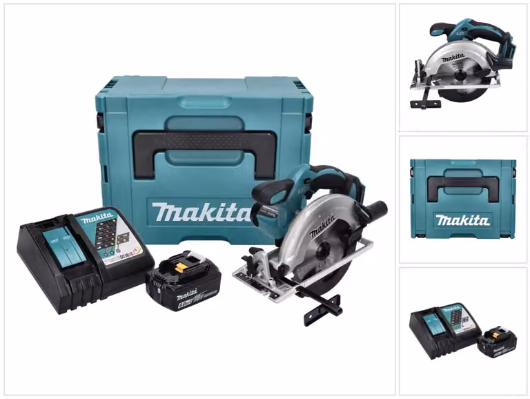 Sega circolare a batteria Makita DSS 611 RG1J 18 V 165 mm + 1x batteria 6,0 Ah + caricabatterie + valigetta Makpac