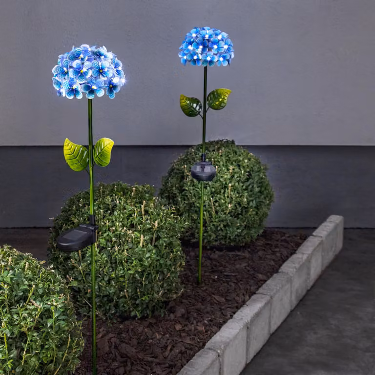 Palo solare a LED «Hortensia», blu
