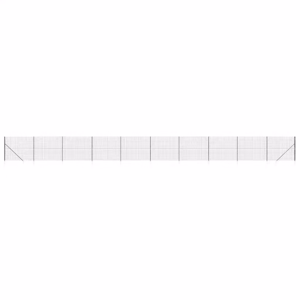 Recinzione Metallica con Picchetti di Ancoraggio vidaXL in Acciaio Zincato Rivestito in PVC, Colore Antracite, L: 25 m, H: 1,4 m – 2