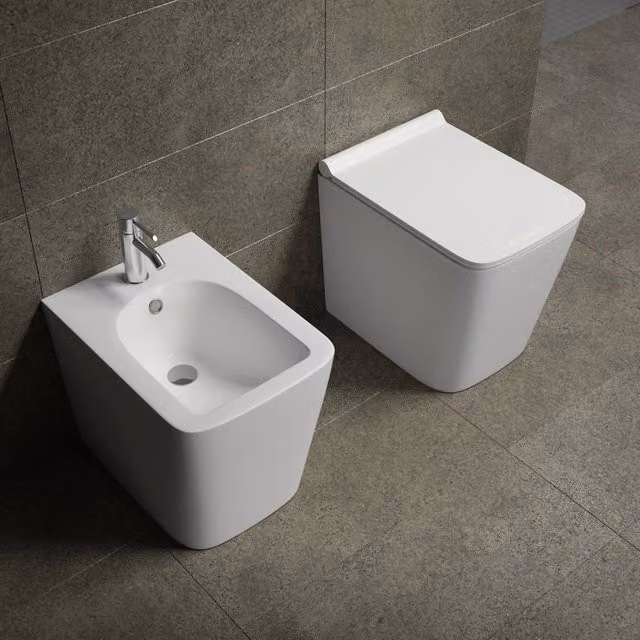 Sanitari filo pavimento WC, Bidet, Copriwater soft-close SCIROCCO Bianco