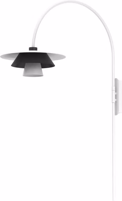 Applique Plato Luminex con 1 luce in metallo e acciaio bianco e nero