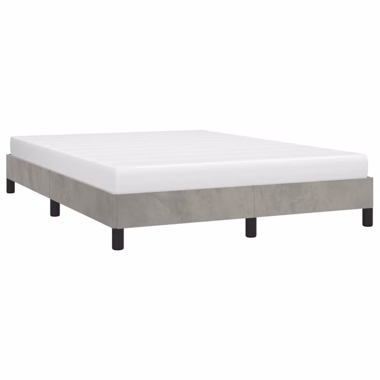 Giroletto senza Materasso Grigio Chiaro 140x200 cm Velluto