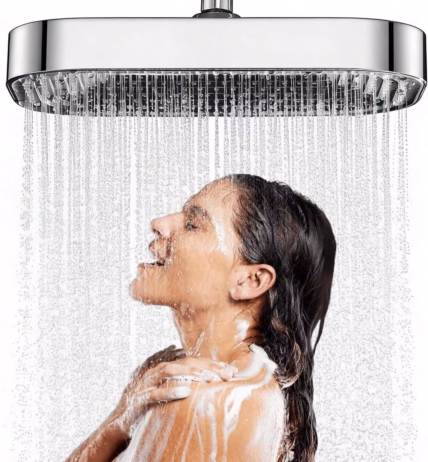 Testina doccia da 13 pollici, taglia XXL, con ugelli flessibili in silicone liquido, regolabile a 360 gradi, per il bagno
