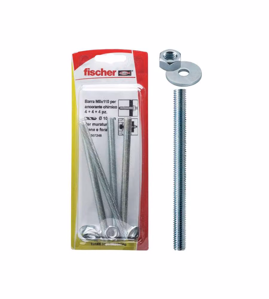 Barra filettata FIS GS M 8X110 K per ancorante chimico (4 Pz.)