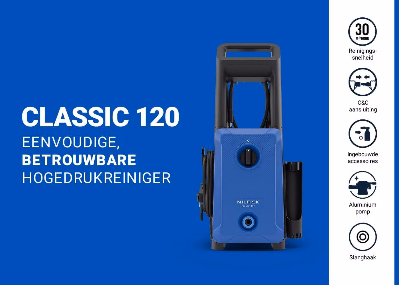 Idropulitrice - Pulitore per esterni - Pulitore per terrazze - Pulitore per auto - Pressione di lavoro: 120 bar - Potenza: 1600 watt