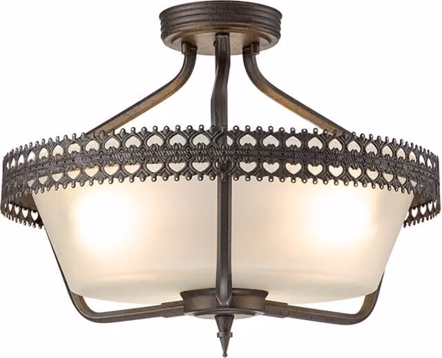 Lampadario Contemporaneo Crown Acciaio Ferro Cancello 3 Luci E27