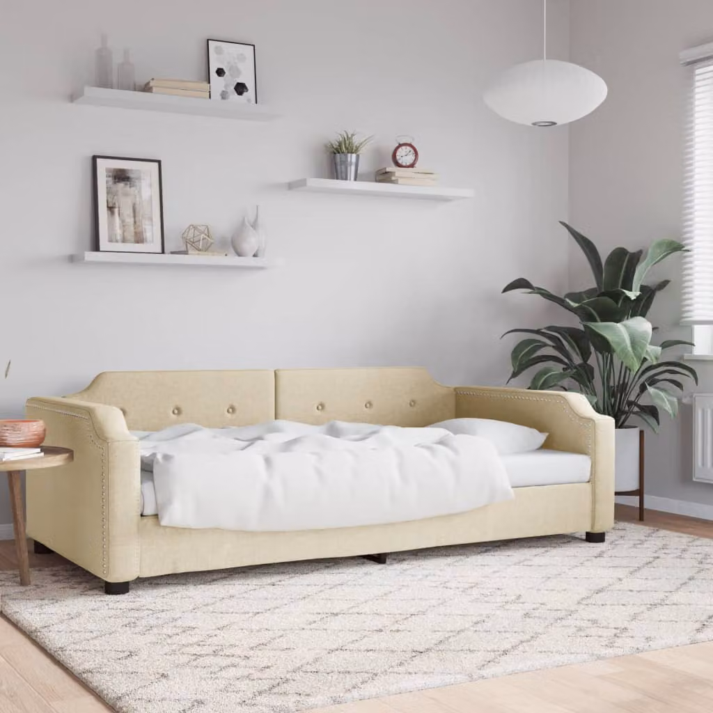 Letto da giorno vidaXL in tessuto beige L: 100 cm, P: 200 cm, H: 66,5 cm