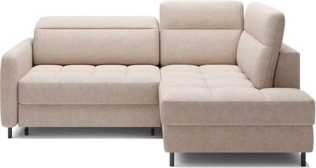 Divano angolare destro convertibile BARNEA MEUBLORAMA beige con contenitore e funzione letto, L/P/H: 208 x 100 x 114 cm
