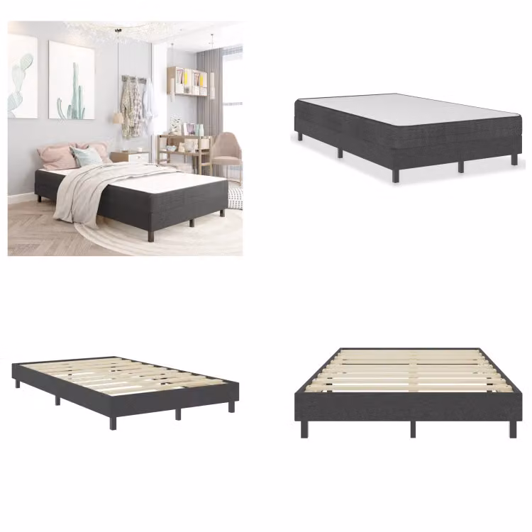 vidaXL Struttura letto Boxspring in tessuto grigio 120x200 cm - Struttura letto - Telai letto - Struttura letto - Letto Boxspring