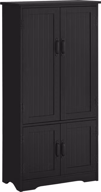 Buffet da cucina moderno HOMCOM con 2 armadi e 3 ripiani in MDF nero opaco