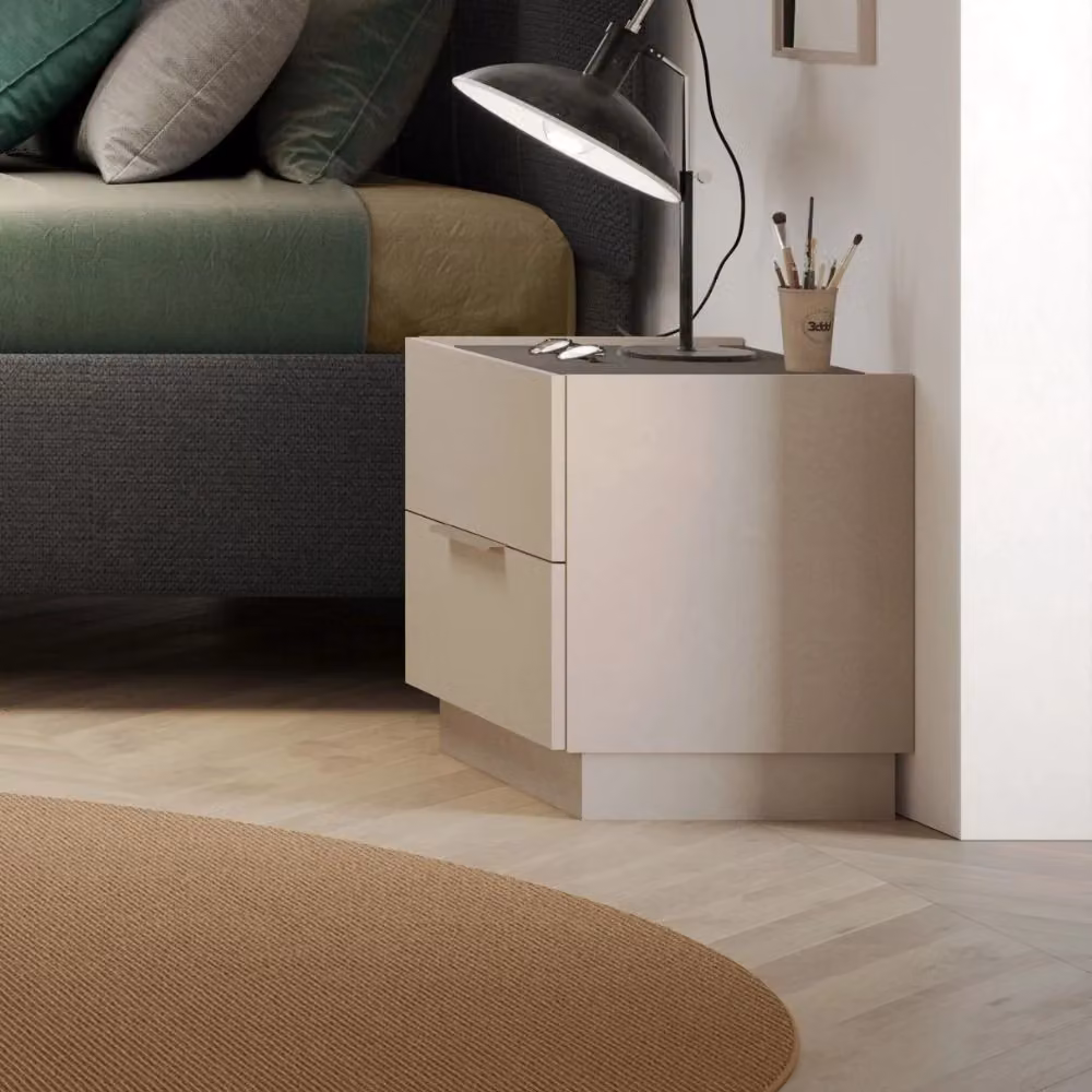 Comodino Musto Effezeta Italia con 2 cassetti soft close colore cashmere e antracite – 2