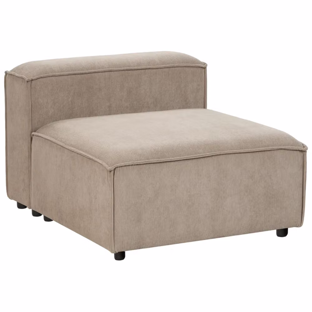 Elemento seduta modulare Beliani in velluto a coste color tortora con gambe nere stile scandinavo – 2