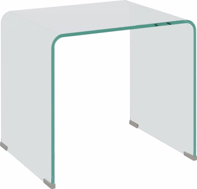 HOMCOM Tavolino da salotto moderno in vetro trasparente, L 50 cm x P 40 cm x H 45 cm