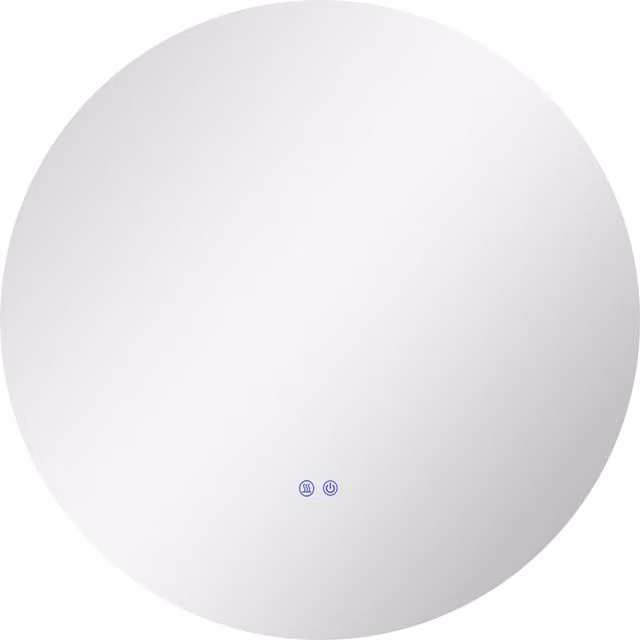 Specchio da bagno rotondo Kleankin con luci LED regolabili, interruttore touch e funzione antiappannamento, colore argento, Ø 80 cm