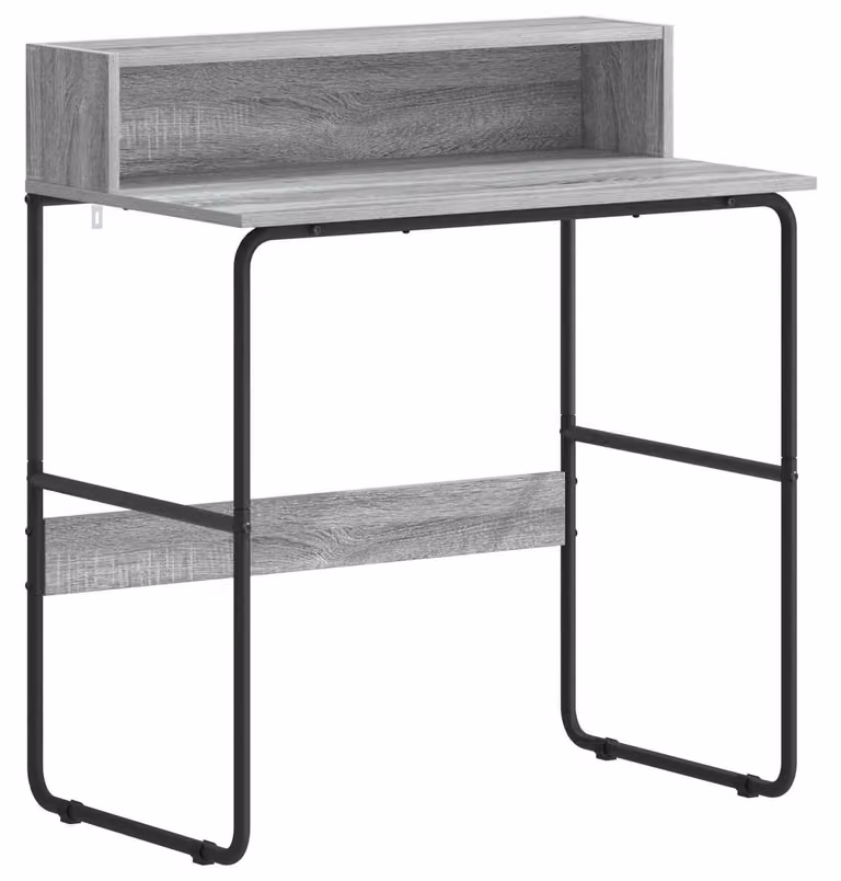 Scrivania con spazio contenitivo, colore Sonoma grigio, dimensioni 80 x 50 x 91 cm