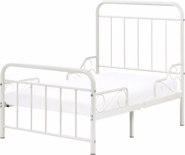 Letto estensibile per bambini Beliani in metallo bianco stile moderno con rete a doghe L/P/H: 138 x 96 x 240 cm – 1