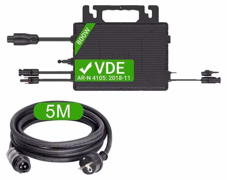 Microinverter, uscita a onda sinusoidale pura, monitoraggio Wi-Fi, cavo CA da 800 W, 220-240 V CA